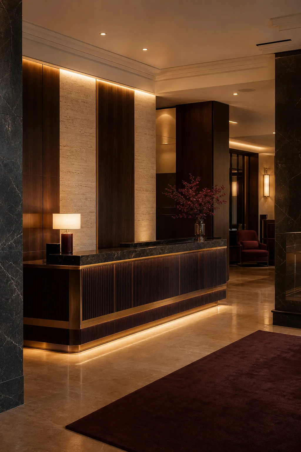 Recepcja luksusowego hotelu